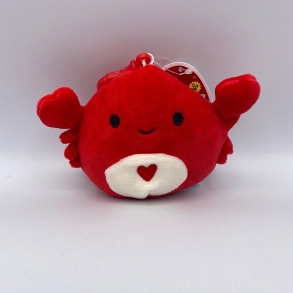 Squishmallow 3.5”  Carlos Love Crab Clip On Keychain Gift Plush Toy - Picture 2 of 7